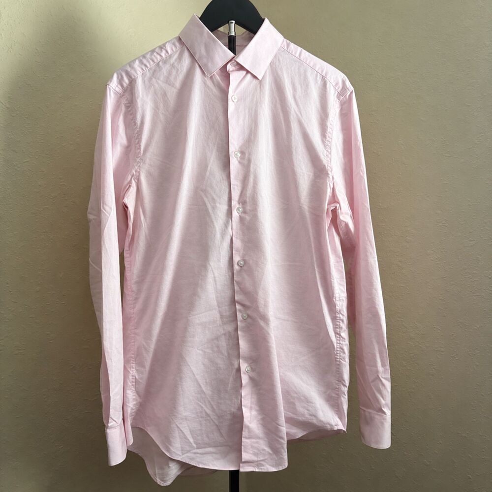 Calvin Klein Men’s Pink Slim Fit Stretch Dress Shirt Size M 15.5 32/33